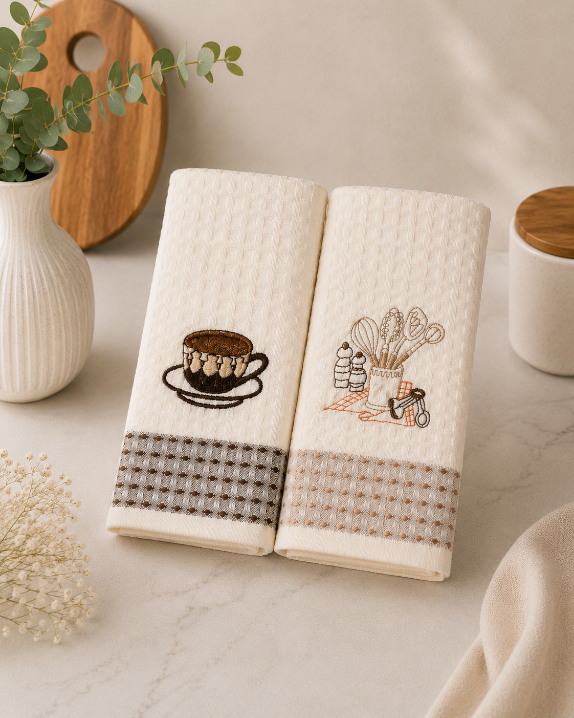 Premium waffle kuhinjske krpe – set 2/1
