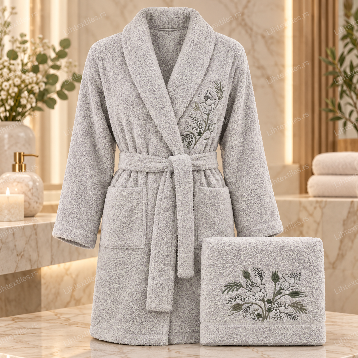 Premium set bademantila i peškira za jednu osobu 2/1